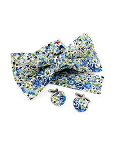 Noeud papillon liberty bleu